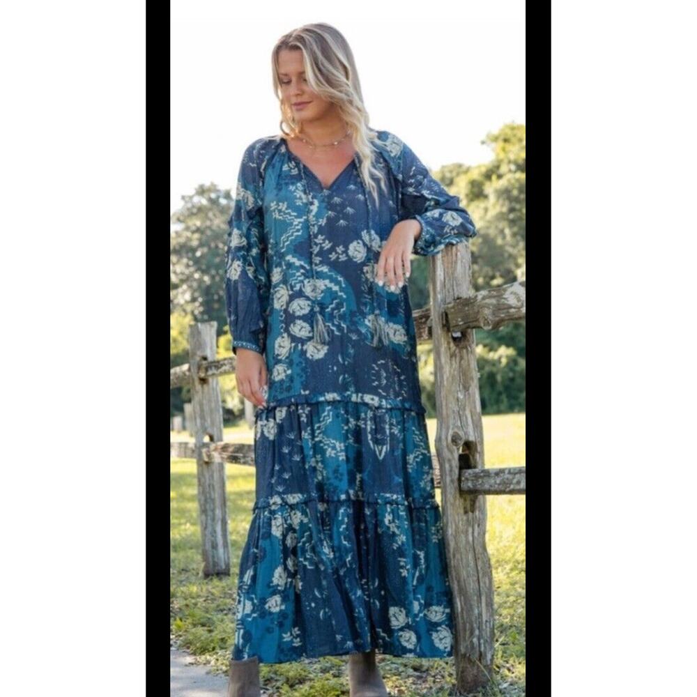 NATURAL LIFE Floral Maxi Dress - Black and Cream - Picture 2 of 11